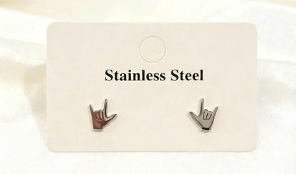 Hypoallergenic Stainless Steel Rock Horns Stud Earrings Devil Horn Earrings Rock Hands Jewellery Metal Horns Jewellery Sign Of The Horn Hand