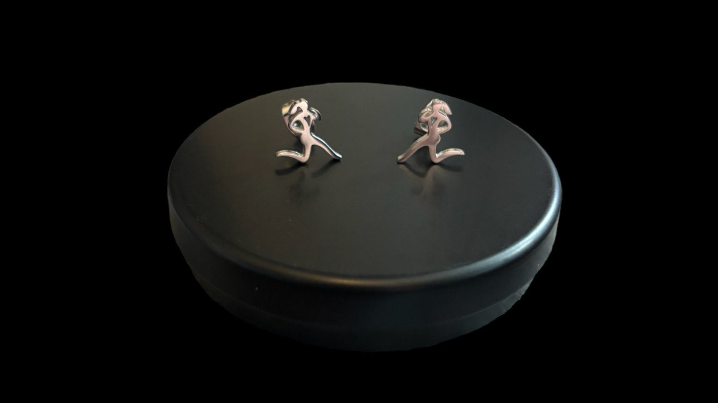 Surgical Stainless Steel Runner Stud Earrings Runner Earrings Runner Gift Running Girl Love Running Steel Jewellery Hypoallergenic Earrings